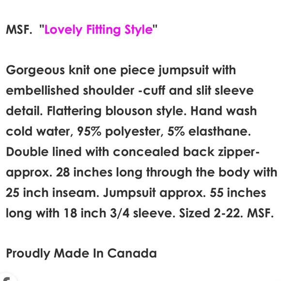 Frank Lyman Design NWT Black Jewel Sleeve Belted Jumpsuit Size 16 - Picture 4 of 16